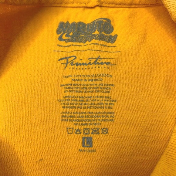 Primitive Naruto‎ Yellow Long Sleeve Graphic T-shirt Size Large Shippuden - Picture 2 of 8